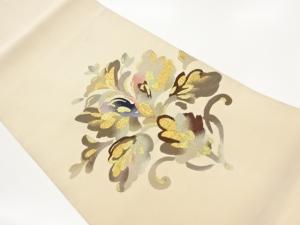 本綴れ抽象花唐草模様織出し名古屋帯